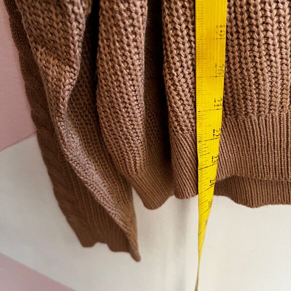 Brown Cable Knit Sweater 3X NWT Cozy Cottagecore Academia Preppy - Picture 5 of 6